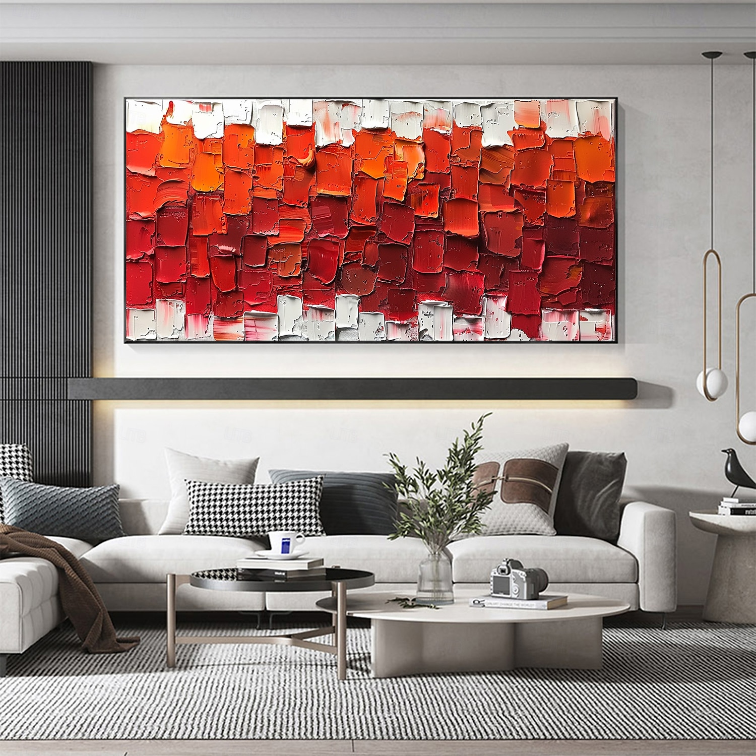 handgemachtes original minimalistisches Ölgemälde auf Leinwand abstrakt rot impasto strukturierte Wandkunst für Wohndekoration mit gespanntem Rahmen ohne Innenrahmen Gemälde 2025 - AU $206.69 –P5
