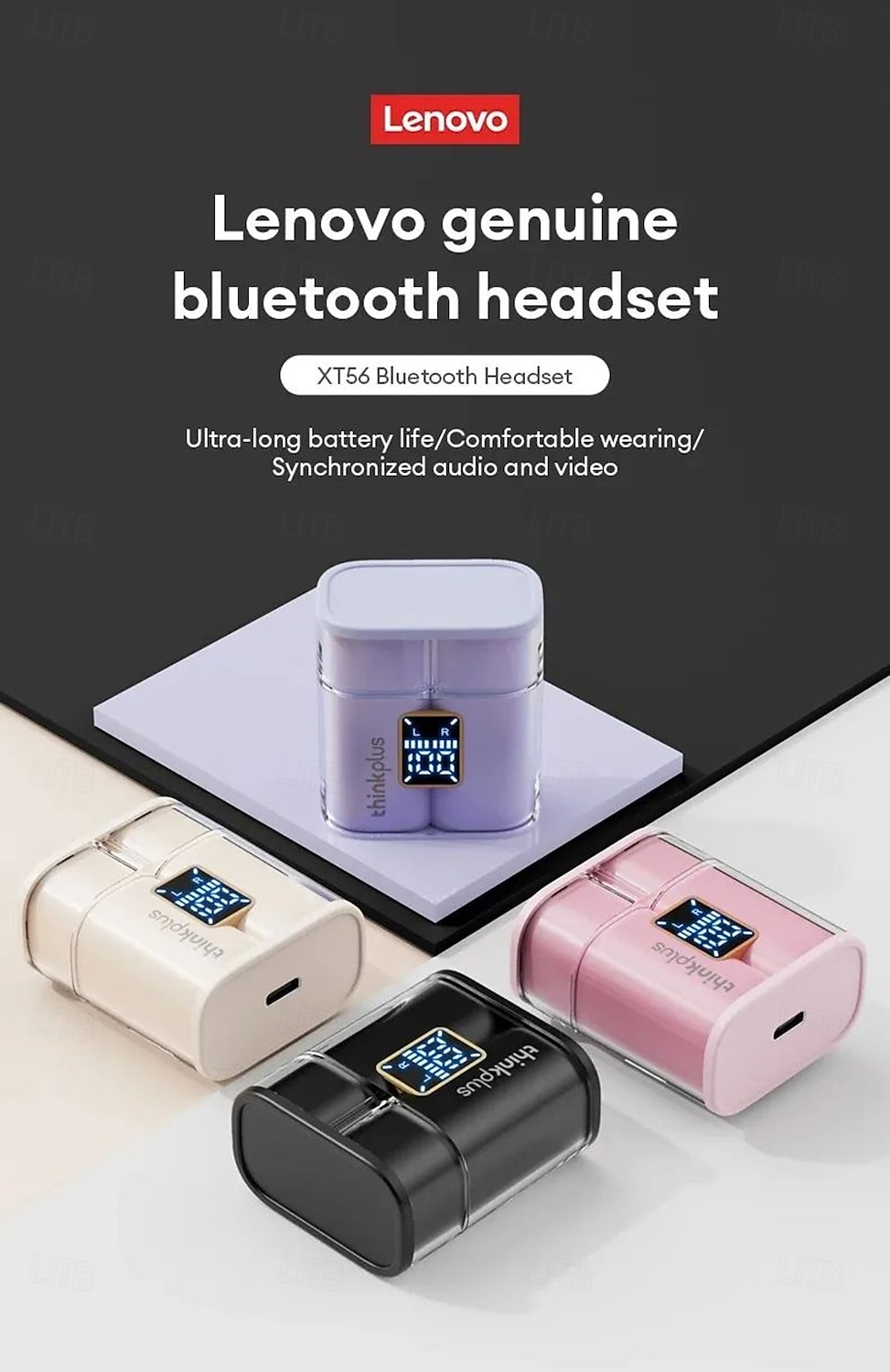 Lenovo XT56 Bluetooth Earbuds with LED Power Display & Call Noise Cancellation Hi-Fi Stereo Wireless Earphones with iOS/Android 2025 - $31.99 –P1