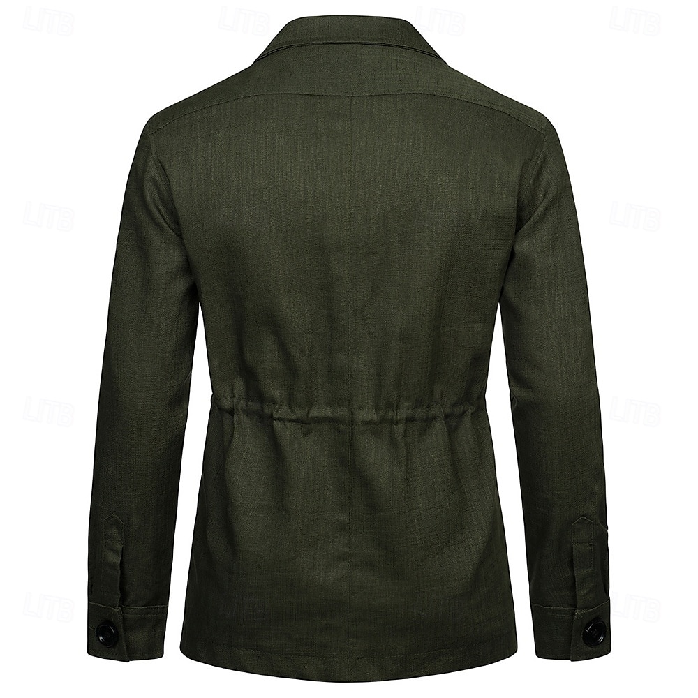 Per uomo Giacca Leggera Blazer 100% lino Scuola Formale Vacanza Elegante Vintage Estate Primavera Lino Tinta unica Tasca Delicato sulla Pelle Comodo Monopetto Un Bottone Bottone frontale Giacca del 2025 a $55.99 –P13