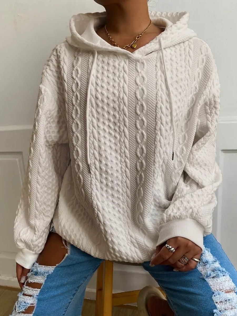 Femmes Sweat à capuche Uni Occasionnel manche longue À capuche Hauts Réguliers Rue Tenue Quotidienne Noir Blanche Rose Claire Rouge Bleu Automne Hiver de 2025 ? $27.99 –P18