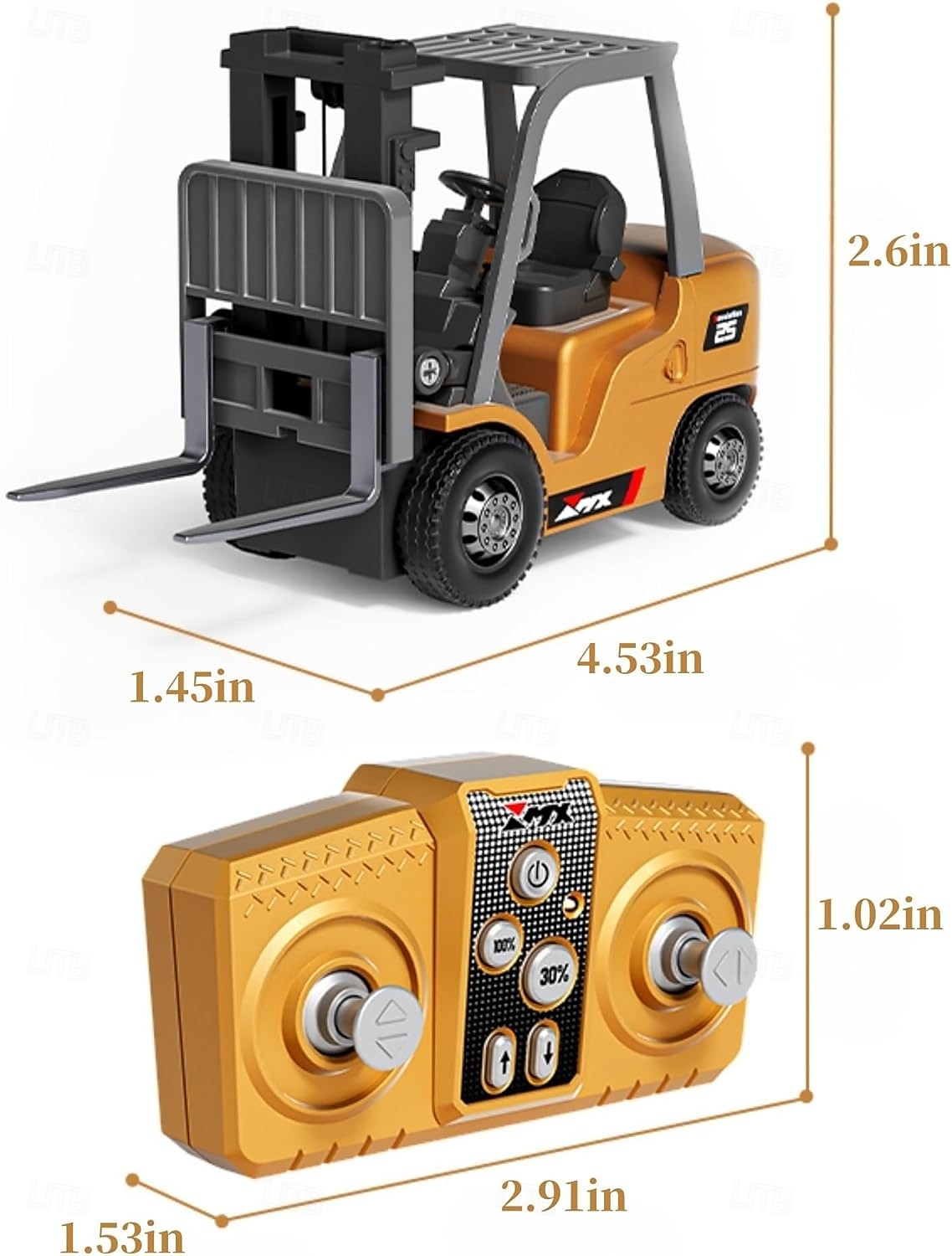 1/64 RC-Gabelstapler-Spielzeug, 7-Kanal-2-Modus-Mini-Fernbedienungs-Gabelstapler mit wiederaufladbarer Batterie, 2-in-1-transformierbare Hubgabel &Haken mit Lichtern &Geräusche für Erwachsene, Kinder, 2025 - $33.99 –P3