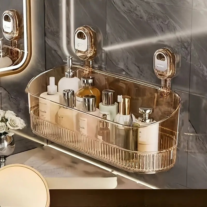 falra szerelhető tapadókorongos tárolóállvány erős ragasztóval, fúrás nélküli, akasztható tárolódoboz zuhanyfelszerelésekhez és kozmetikumokhoz 2026 - $20.99 –P5