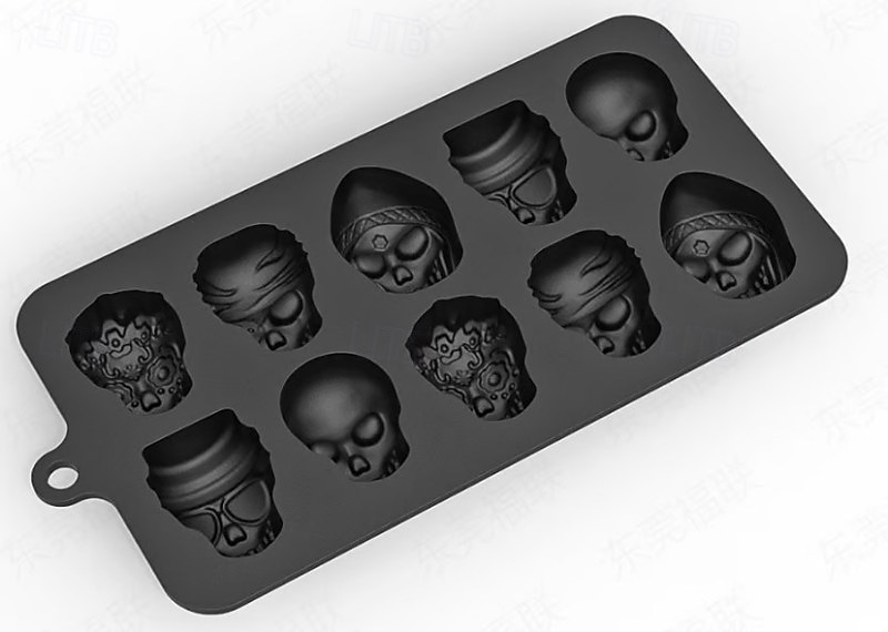 2er-Pack Halloween-Silikonformen, Totenkopf-Schokoladenform, Silikon-Pralinenform, 10 Mulden für selbstgemachte Süßigkeiten, Gelee, Eiswürfel, Fondant und Kuchendekoration 2025 - $12.49 –P7