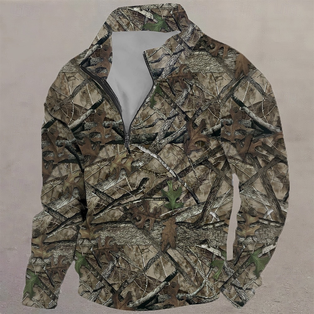 Homme Camouflage Sweat-shirt Sweat à capuche Fermeture éclair Sports Impression 3D Escalade Chasse Rouge Violet Automne Designer de 2025 ? $26.99 –P1
