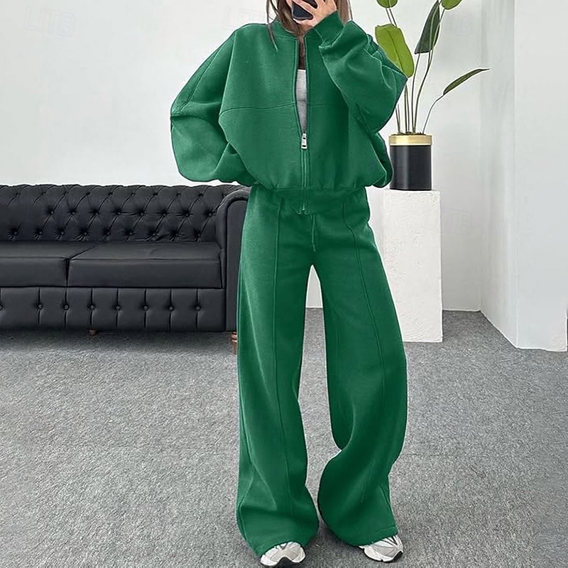 Per donna Tuta da Ginnastica Pantaloni da Tuta Abiti da salotto Con zip Tasca Tinta unita Completo Abbigliamento Autunno & Inverno Nero Bianco Palestra Allenamento Corsa Vita Alta Antivento Leggero del 2026 a $40.99 –P10