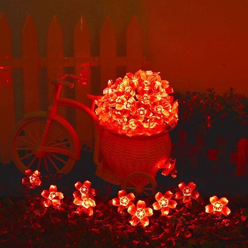 Guirlande lumineuse solaire en forme de cerisier, 12 m, 100 LED, luminaire décoratif d'extérieur, idéal pour Noël, un mariage, une cour, un balcon ou une clôture, idéal pour Halloween de 2025 ? $20.99 –P8