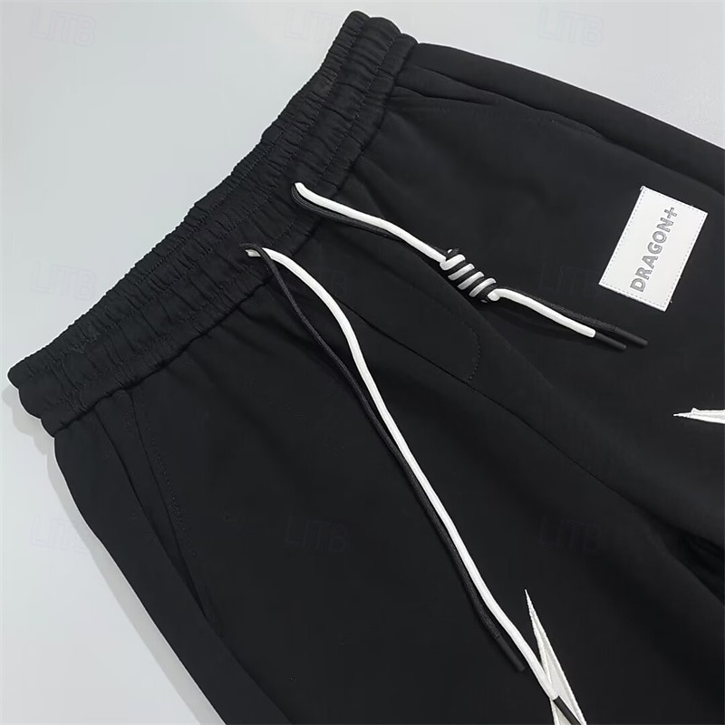 Herren Sporthose Jogginghose Hose Tasche Elastischer Bund Kordelzug Farbblock Komfort Sport im Freien Täglich Mode Lässig Schwarz Mikroelastisch 2025 - $27.99 –P3