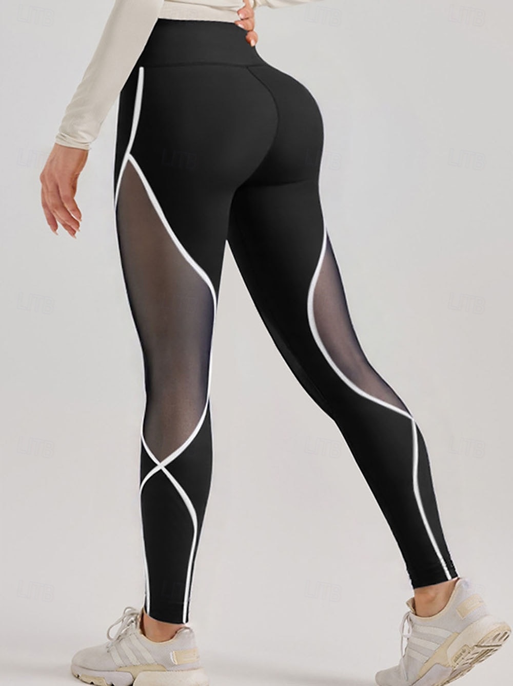 Per donna Collant Collant Atletico Lunghezza al polpaccio Vita Alta Patchwork Patchwork Comodo Sollevamento glutei Controllo addominale Yoga Casual Quotidiano Nero Primavera Autunno Aderente del 2025 a $18.99 –P4