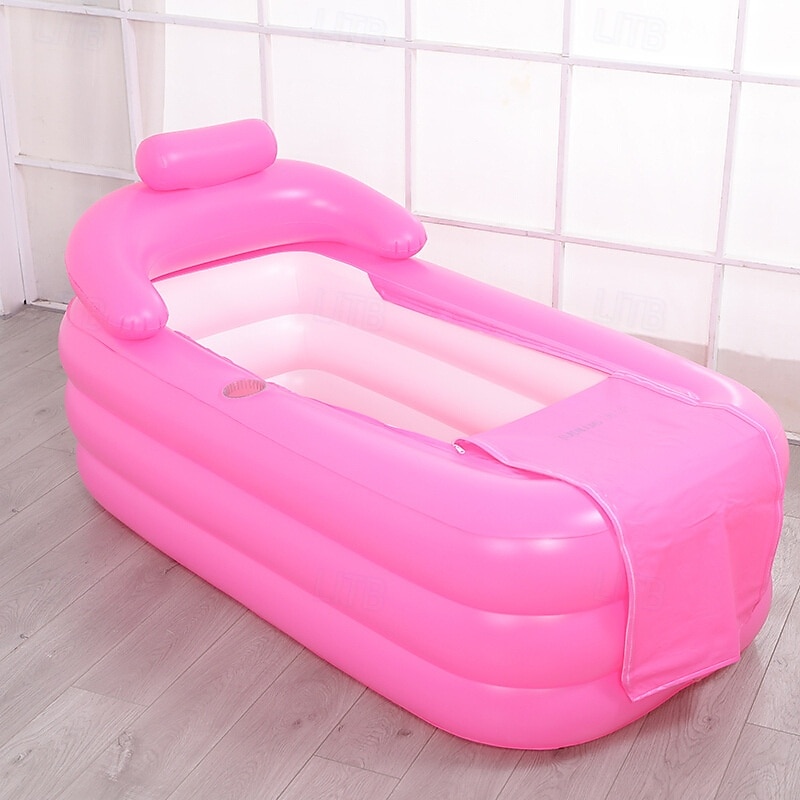 Vasca idromassaggio gonfiabile semplice, vasca idromassaggio portatile per esterni, vasca fredda con portabicchieri, poggiatesta, cuscino e pompa dell'aria elettrica wireless. Spa gonfiabile per bagno del 2025 a $140.99 –P8