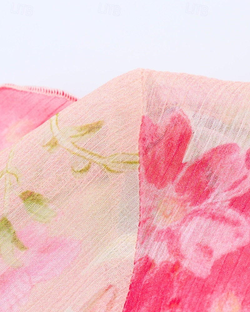Dame Skjorte Bluse Blomsternål i krystall Stilfull Moderne Langermet V-hals Vanlige topper Ferie Ut på byen Trykt mønster Rosa Høst 2025 - $28.99 –P5