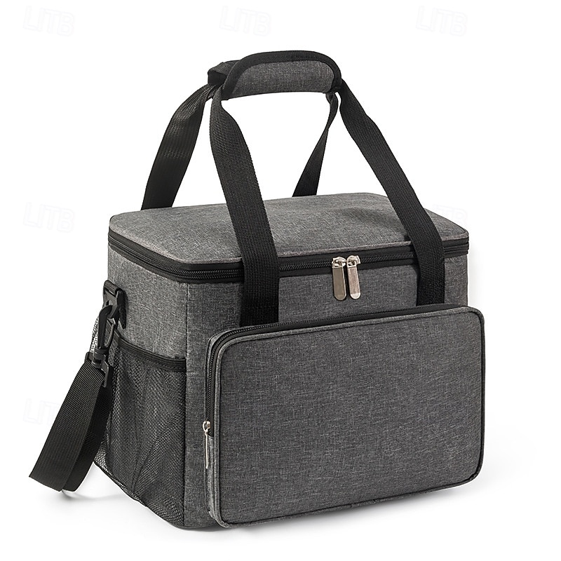 Сумка-холодильник для женщин и мужчин для школы, офиса, пикника, похода на пляж, 15 литров, большая, водонепроницаемая, из ткани Оксфорд, утолщенная, переносная сумка-холодильник 2025 - $16.99 –P6