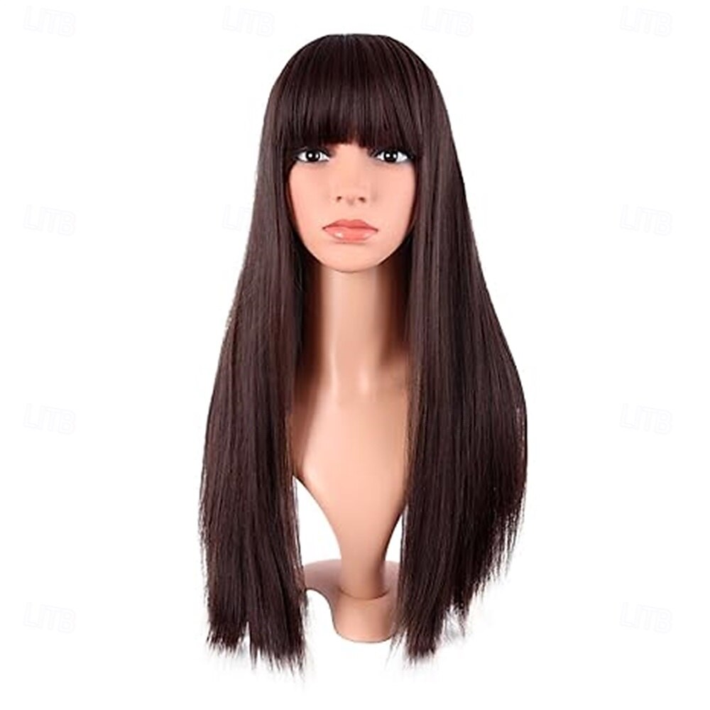 Perruques synthétiques lisses de 24 pouces/60 cm de long, résistantes à la chaleur, pour Halloween, cosplay, fête de 2025 ? $27.99 –P11