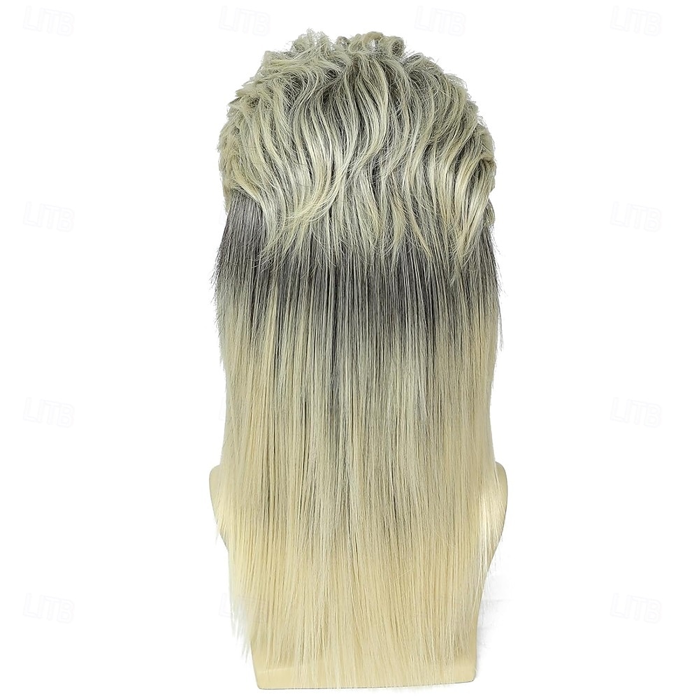 Parrucca mullet lunga bicolore grigio-biondo in stile anni '80, accessorio per feste in costume del 2025 a $21.99 –P6