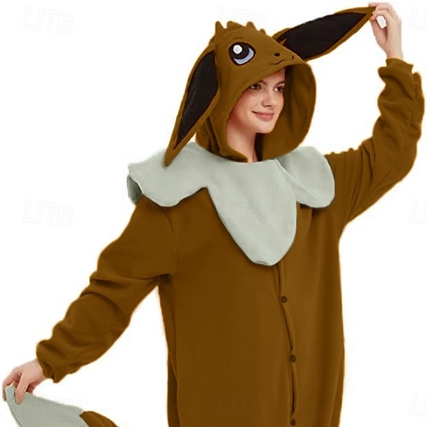 Barne Voksne Dyr Gruppekostyme Onesie-kostyme Karnevalskostyme Tegneserie Eevee Onesie-pysjamas Kigurumi pyjamas Sjarm Morsomt kostyme Til Damer og Herrer Gutter og jenter Karneval Tegnefilm 2025 - $51.99 –P2