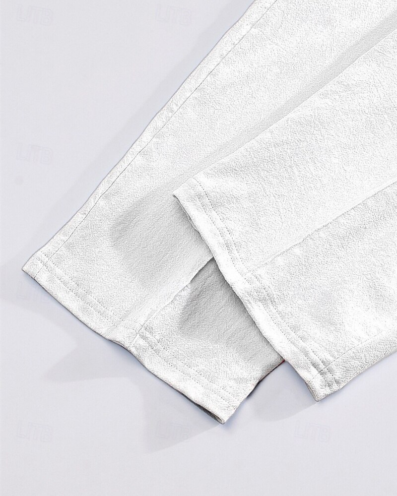 Per uomo Pantaloni in cotone e lino Pantaloni Pantaloni della tuta a gamba dritta Tasca Elastico in vita Coulisse Semplice Comodità Sport all'Aperto Quotidiano Moda Casual Nero Bianco Micro-elastico del 2025 a $18.99 –P3