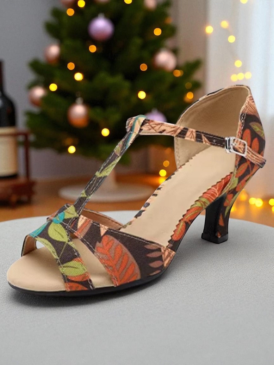 Sapatos de dança latina femininos com salto baixo - sandálias de salão profissionais coloridas com tiras em T para salsa, rumba e treinamento prático de 2026 por $59.99 –P2