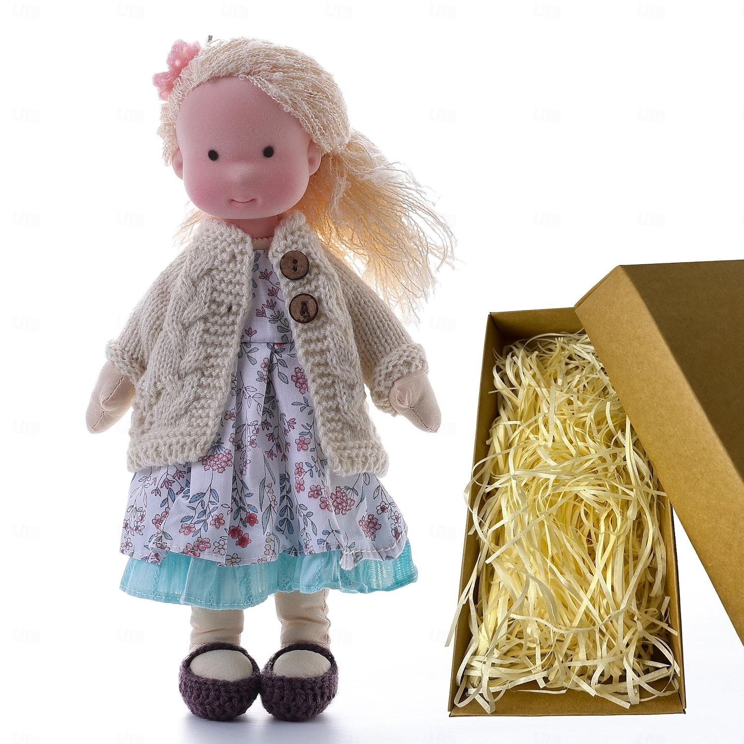 Waldorfpuppe mit Baumwollkörper, Künstlerpuppe, handgefertigte Mini-Anziehpuppe, DIY-Halloween-Geschenkbox, Verpackung, Segen (ausgenommen Kleintierzubehör) für Weihnachtsgeschenke 2025 - $42.99 –P19