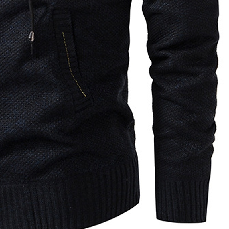 Herren Pullover Kleid Pullover Strickjacke Reißverschluss-Pullover Strickpullover Gerippt Stricken Normale Oberteile Farbblock Gestrickt Einfach Mit Kapuze Mode Schals Geschäft Lässig Bekleidung 2026 - $28.99 –P6