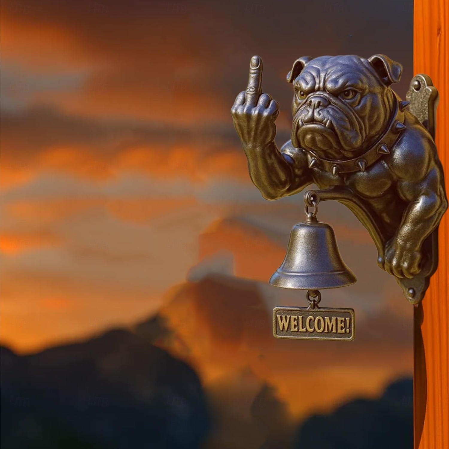 Funny Bulldog Doorbell,Shopkeepers Bell for Door Opening Solid and Sleek Metal Wall Mounted Doorbell Easy Install Loud Chime for Home 2025 - $40.99 –P7