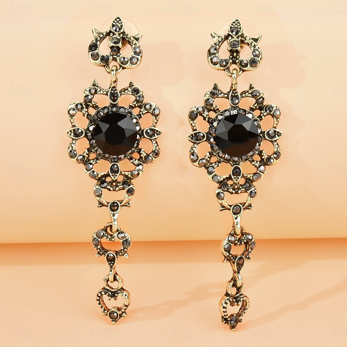 Women's 1920s Gatsby Drop Earrings - Vintage Black Crystal Dangle Earrings with Rhinestones for Roaring Twenties Themed Parties 2025 - $9.99 –P5