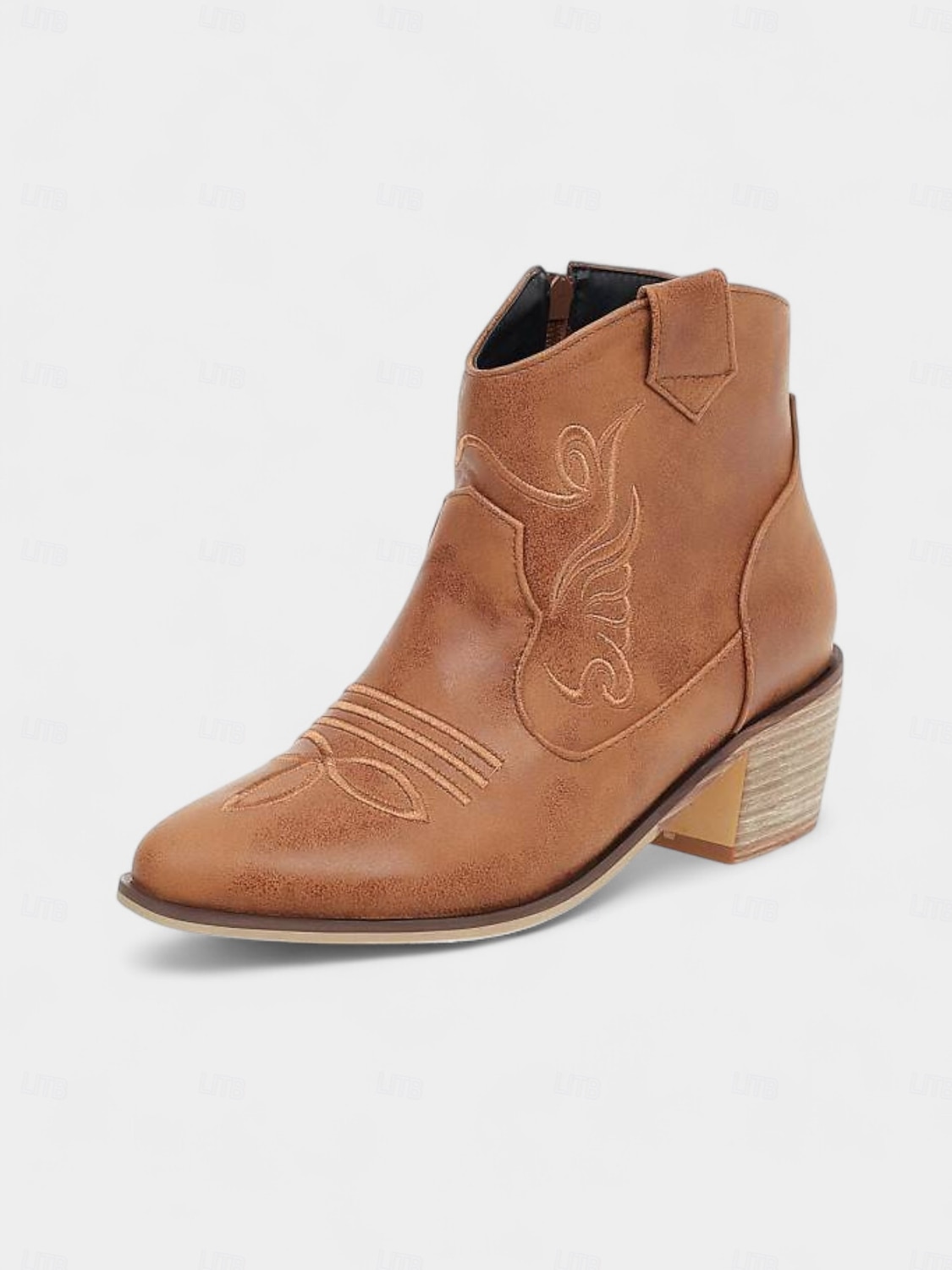 női világoskék velúr western bokacsizma – hímzett, hegyes orrú cowboy csizma country koncertekre, fesztiválokra és szabadtéri őszi szettekhez 2025 - $54.99 –P2