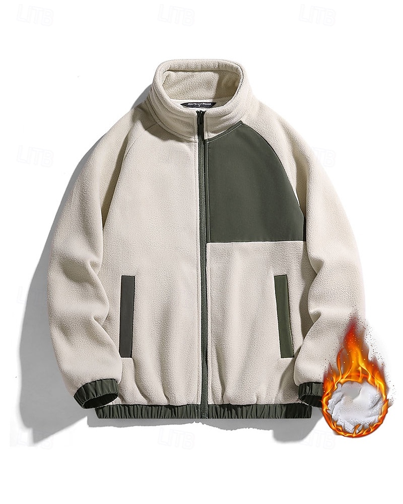 Per uomo Giacca da esterno Giacca da escursionismo Giacca in Pile Inverno All'aperto Patchwork Termico Caldo Top Nero Bianco Cachi del 2025 a $39.99 –P6