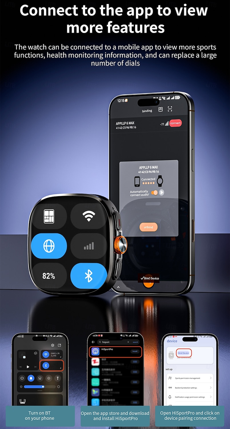 LOKMAT APPLLP 6 MAX Smart Watch 2.16 inch 4G LTE Cellular Smartwatch Phone 3G 4G 3G Pedometer Call Reminder Activity Tracker Compatible with Android iOS Women Men GPS Hands-Free Calls Media Control 2025 - $164.99 –P12