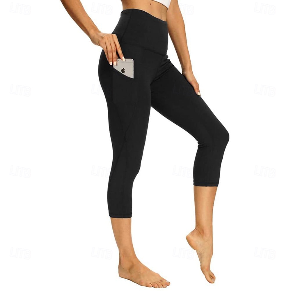 Dames broek Leggings Gezellige leggings Panty Sportschoenen Kuitlengte Hoge taille Effen Zijzakken Comfortabel Billenlift Buikcontrole Yoga Casual / Dagelijks Zwart Bordeaux Blauw Grijs Lente Herfst 2026 - $13.99 –P9