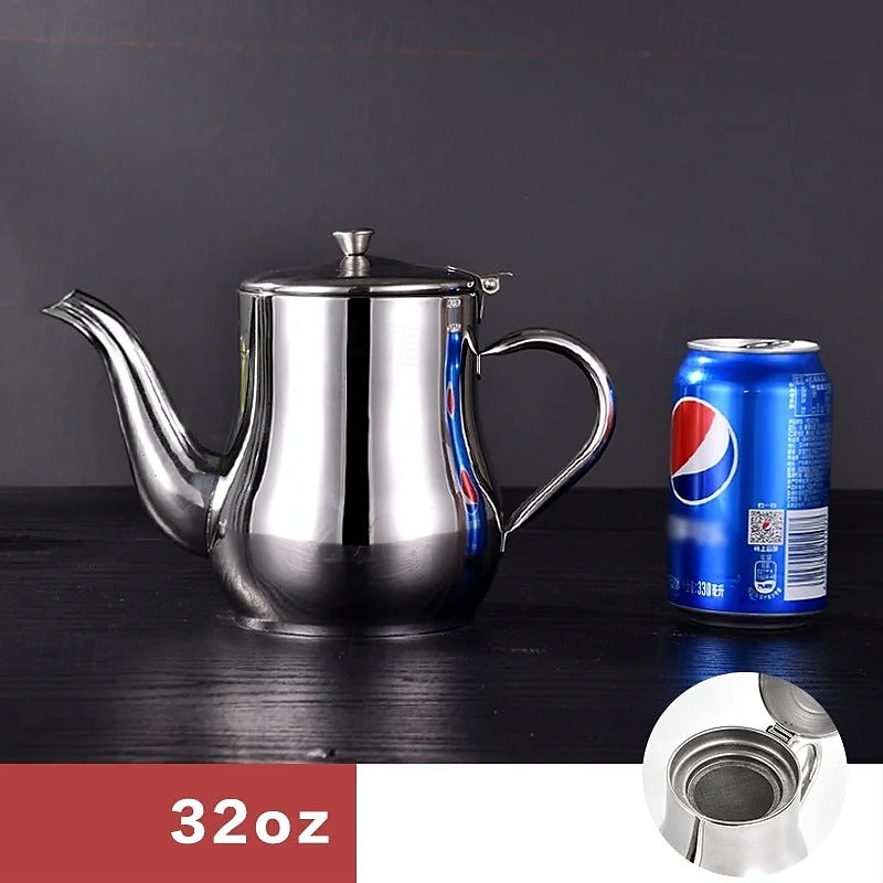 Oliatore in acciaio inox, filtro per olio denso, dispenser per salsa di soia a prova di perdite con filtro a rete, contenitore per condimenti multiuso per cucina domestica, brocca riutilizzabile per del 2025 a $15.99 –P12