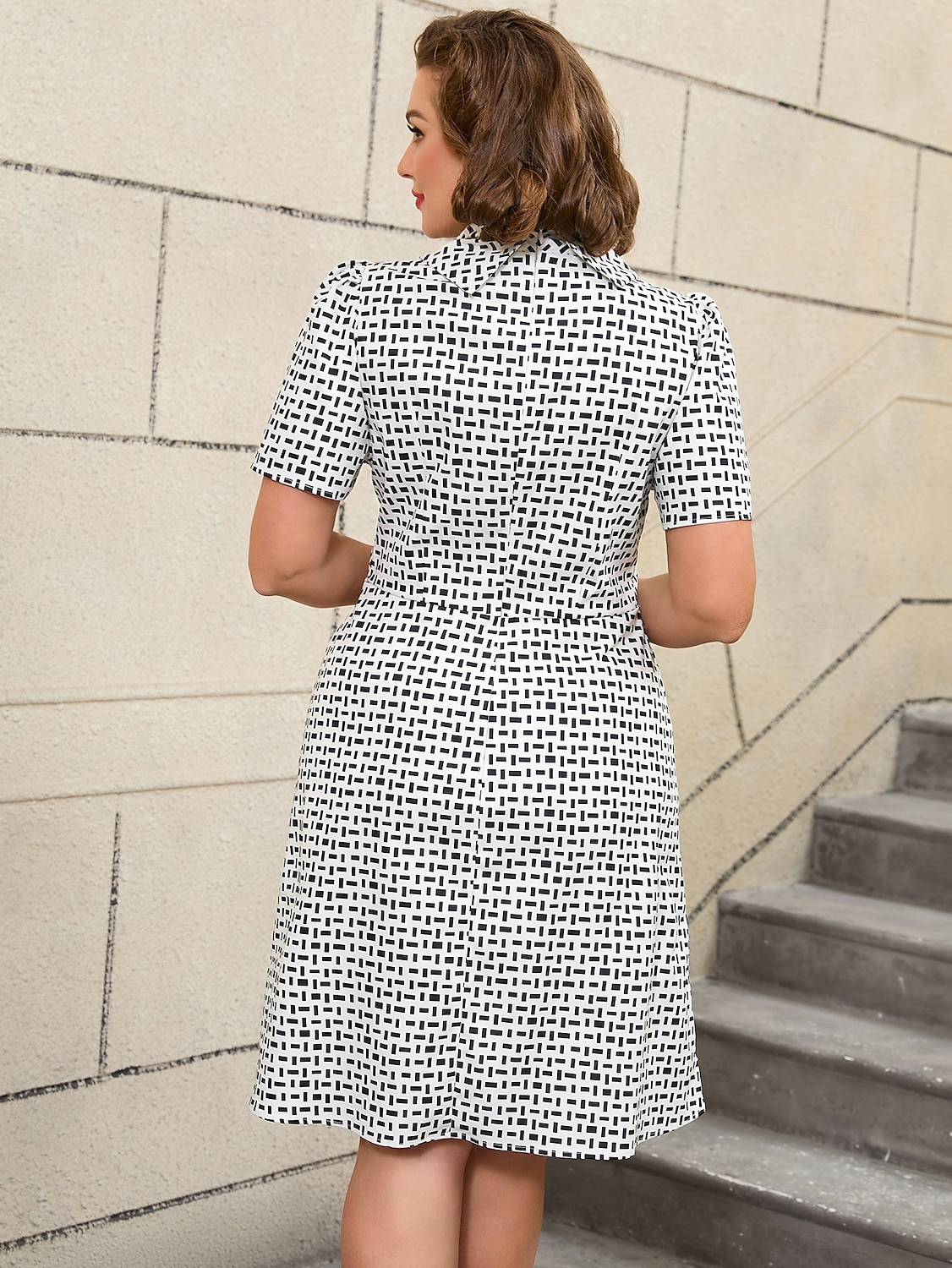 Retró 1950-es Rockabilly Déli Egy vonalú ruha Flare ruha Mértani A-vonalú Női Vakáció Buli és este Retro témájú buli Felnőttek Ruha Tavaszi nyár 2025 - $44.99 –P13