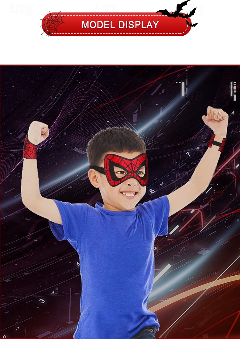Mask Arm Guards Spider Superhero Half Face Kid's Unisex Boys' Halloween Carnival Party Performance Dress Up 2026 - $12.49 –P7