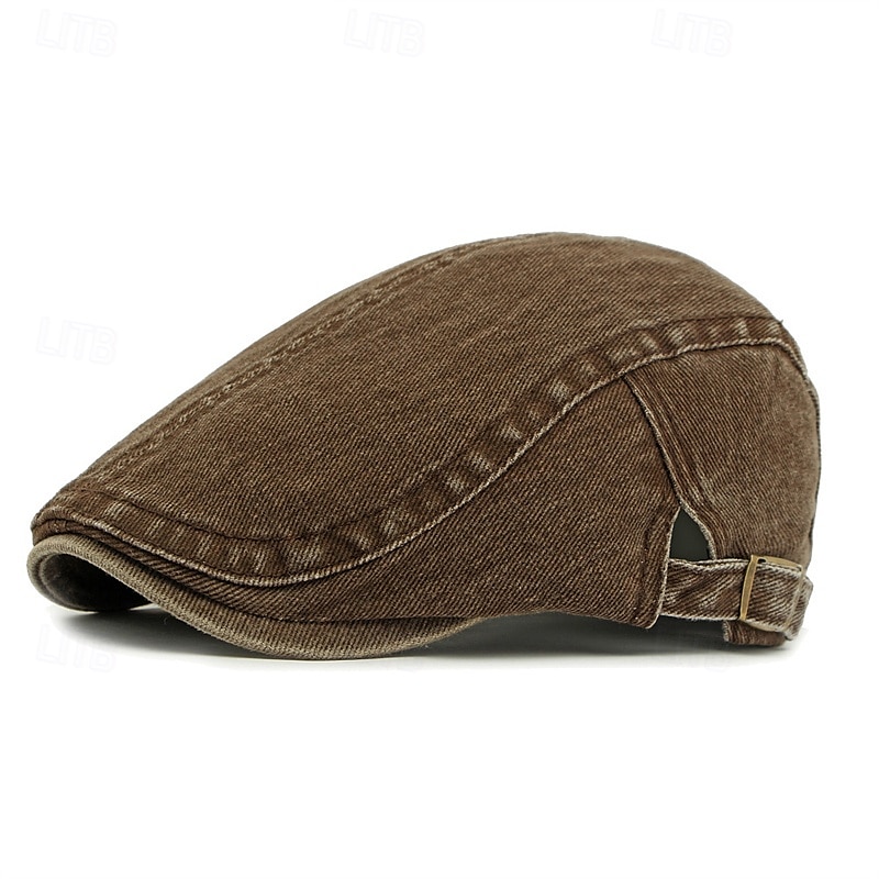 Męskie Kapelusz Ascot Kapelusz gazeciarza Czarny Wino 100% bawełna Moda Codzienny Ulica Codzienny Równina Regulowany Filtr przeciwsłoneczny Oddychający 2025 - $9.99 –P7
