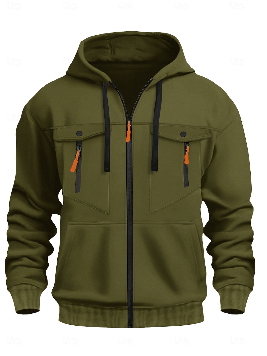 Homme Sweat à capuche zippé intégral Sweat à capuche zippé Sweat à capuche tactique Noir Vert Véronèse bleu marine Kaki Gris Claire À capuche Uni Multi-poches Poches zippées Sport & Loisir Quotidien de 2025 ? $23.99 –P11
