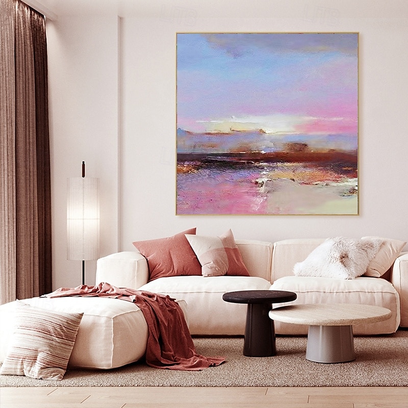 handgefertigtes Ölgemälde auf Leinwand, Wandkunst, Dekoration, moderne abstrakte Sonnenaufgangslandschaft für die Inneneinrichtung, gerolltes, rahmenloses, ungedehntes Gemälde 2025 - $58.99 –P5