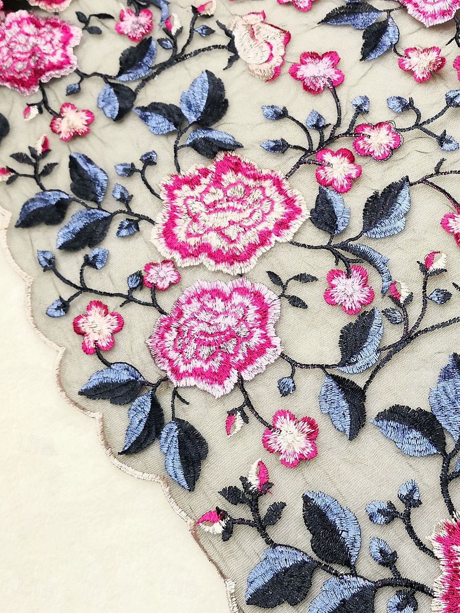 Dam Kavaj Lättvikt Spets Broderad Elegant Blommig Formell Kort Rund halsringning Normal 3/4 ärm Ytterkläder Fuchsia Sommar Vår 2025 - $26.99 –P2