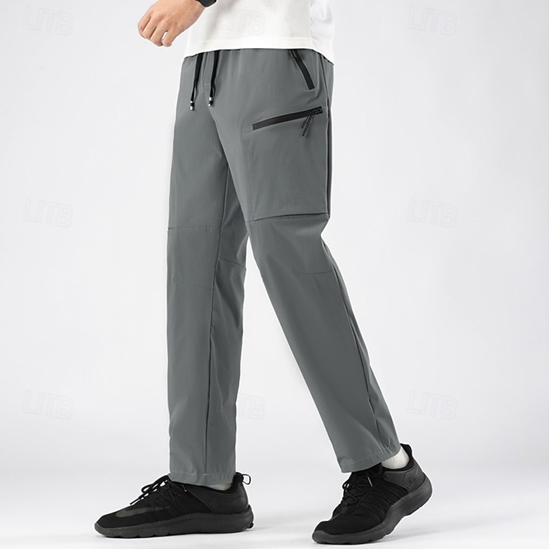 Homens Calças de Trilha Calças De Chuva Para Trilha Ao ar livre Normal Prova-de-Água Secagem Rápida Calças Bolsos Cintura elástica Com Cordão Cinzento Escuro Preto Acampar e Caminhar Corrida S M L XL de 2025 por $35.99 –P1