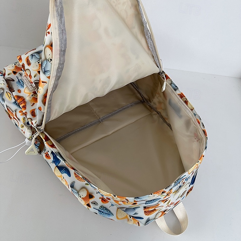Sac à dos mignon à imprimé animal pour filles – sac d'école à motifs de renard et d'ours de la forêt avec plusieurs poches pour les enfants et les adolescents de 2025 ? $32.99 –P4