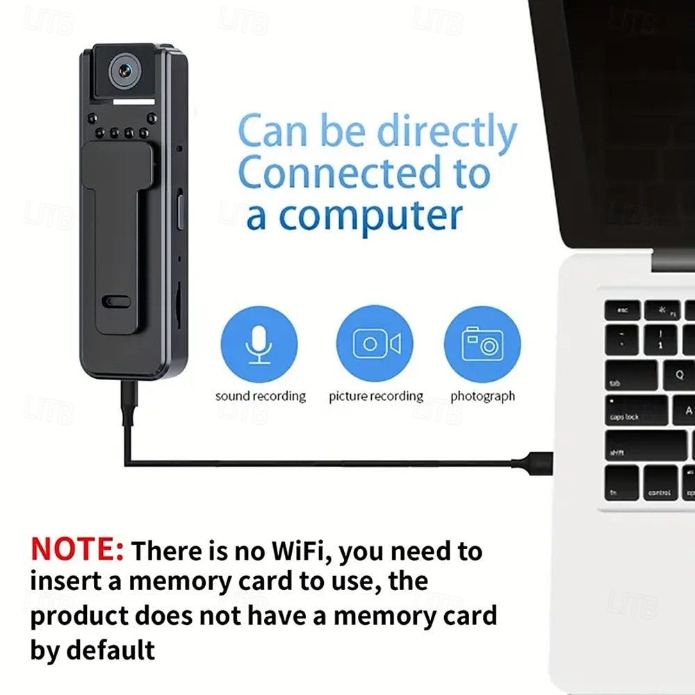 Нательная камера с аудио- и видеозаписью, вращающийся на 180 градусов объектив, 2-часовая запись 1080p, нательная камера ночного видения, персональная камера для путешествий, прогулок и тренировок 2026 - $26.99 –P3