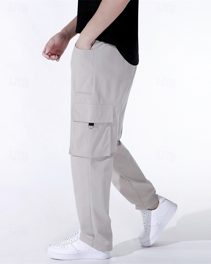 Per uomo Pantaloni Cargo Pantaloni Elastico in vita Coulisse Multi-tasche Semplice Mimetico Indossabile All'aperto Quotidiano Campeggio & Escursionismo Moda Classico Nero Verde militare del 2025 a $18.99 –P7
