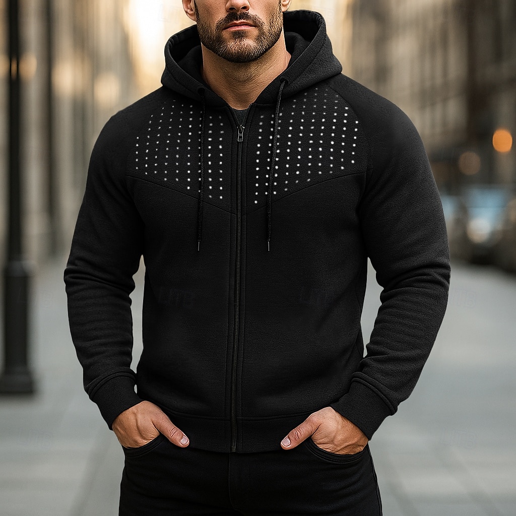 Homens Moletom Full Zip Hoodie Moletom com capuz Preto Vermelho Azul Cinzento Com Capuz Tecido Patchwork Desportos e Ar livre Casual Diário Roupa de rua Legal Roupa de Esporte Primavera & Outono Roupa de 2025 por $23.99 –P4