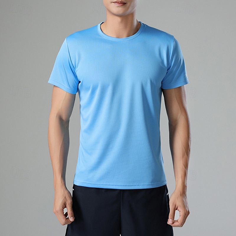 Homens camisa de desempenho Camiseta esportiva Manga Curta Gola Redonda Blusas Ao ar livre Secagem Rápida Redutor de Suor Anti-odor Respirável Verão Poliéster Preto Branco Amarelo Pesca Tênis Corrida de 2026 por $9.99 –P8