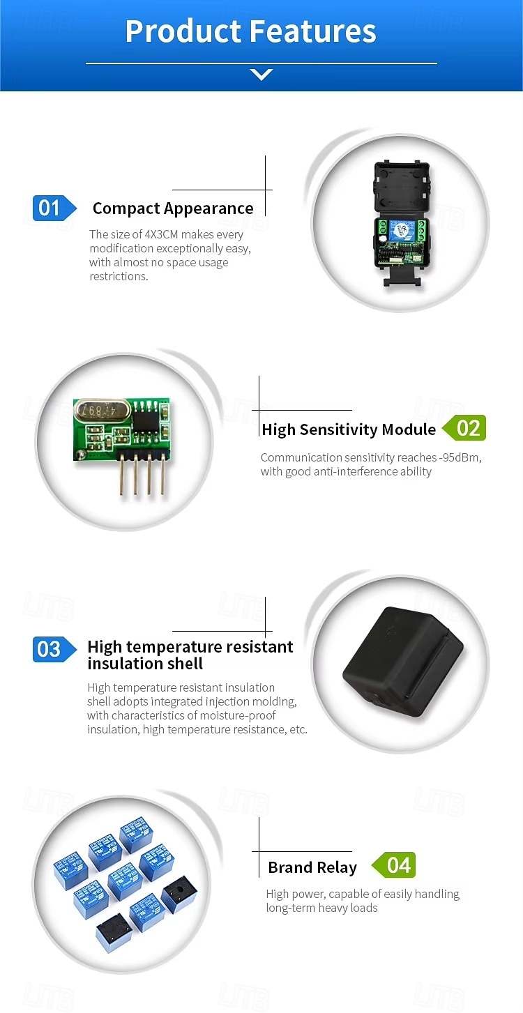 DC12V 1CH RF Wireless Remote Control Switches/Learniang Code Relay Receiver Power ON OFF Switch 433mhz 2025 - $17.99 –P3