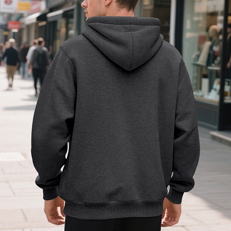 Hombre Sudadera Sudadera con capucha y cremallera completa Sudadera con capucha de lana Albaricoque Negro Verde Ejército Azul Marino Gris Claro Con Capucha Plano Bolsillo Deporte Diario Festivos 2025 - $26.99 –P20
