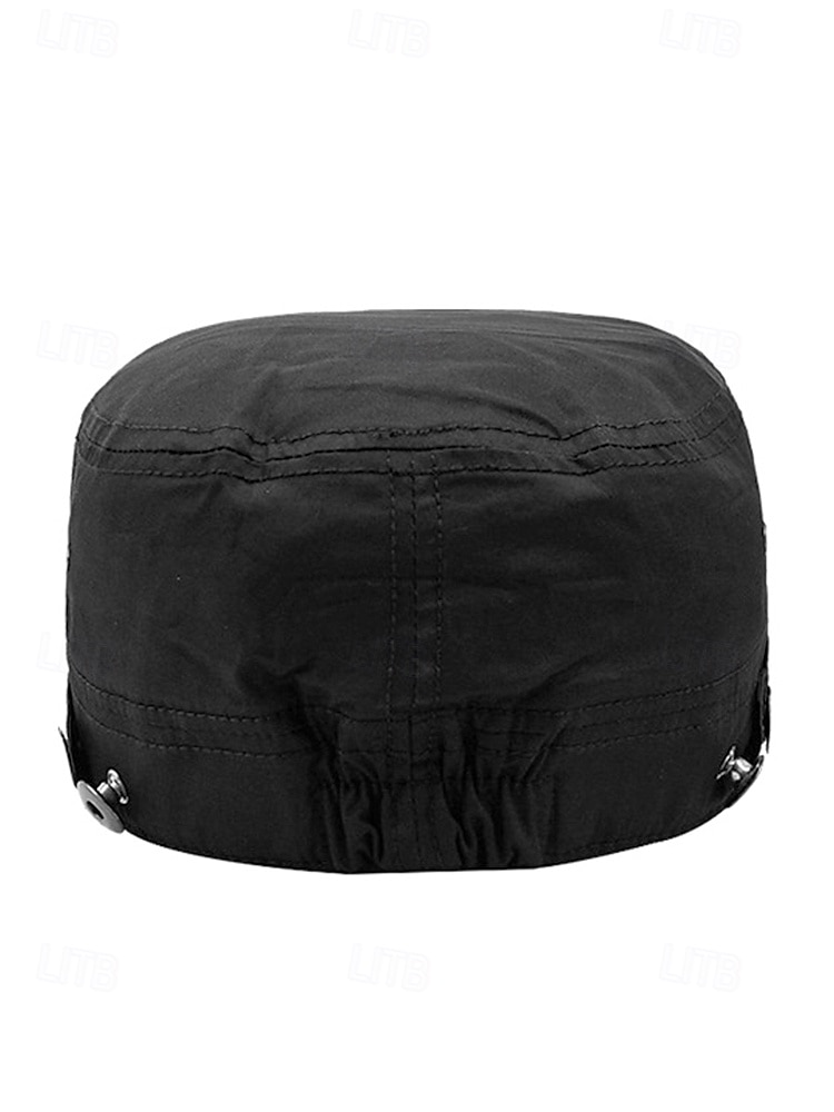 Militärkeps i bomull med dödskalle – justerbar halloweenhatt i punkrockstil för cosplay, fester och avslappnad streetwear 2025 - $18.99 –P3