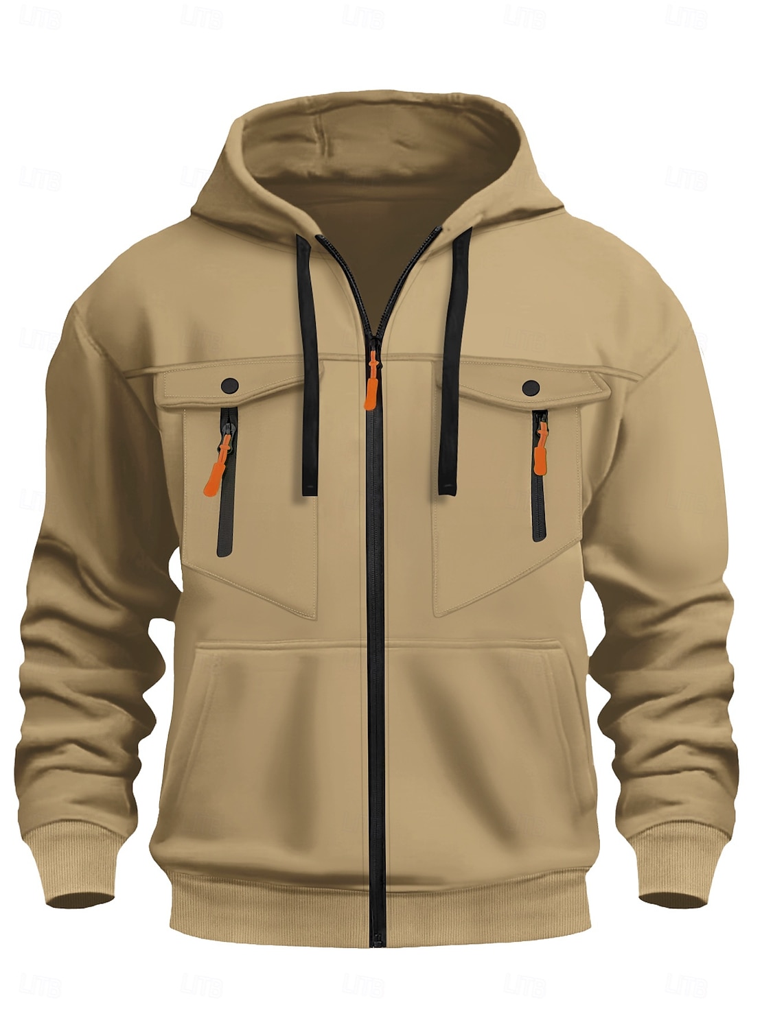 Homme Sweat à capuche zippé intégral Sweat à capuche zippé Sweat à capuche tactique Noir Vert Véronèse bleu marine Kaki Gris Claire À capuche Uni Multi-poches Poches zippées Sport & Loisir Quotidien de 2025 ? $23.99 –P10