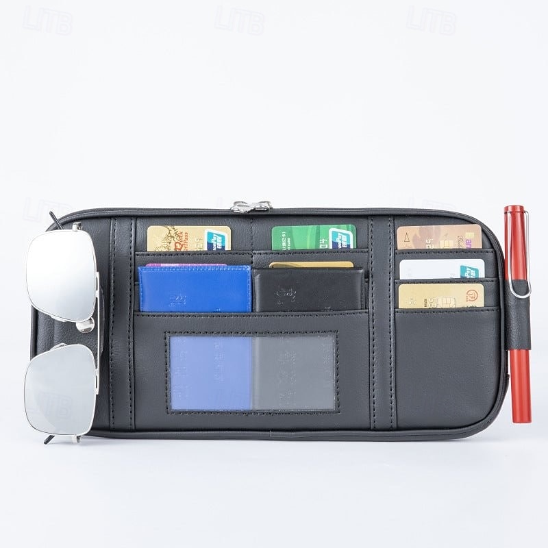 Borsa portaoggetti per visiera parasole per auto, custodia multifunzionale per visiera parasole con porta carte, tasca porta documenti, passante per penna, custodia per CD per accessori interni auto del 2025 a $20.99 –P3