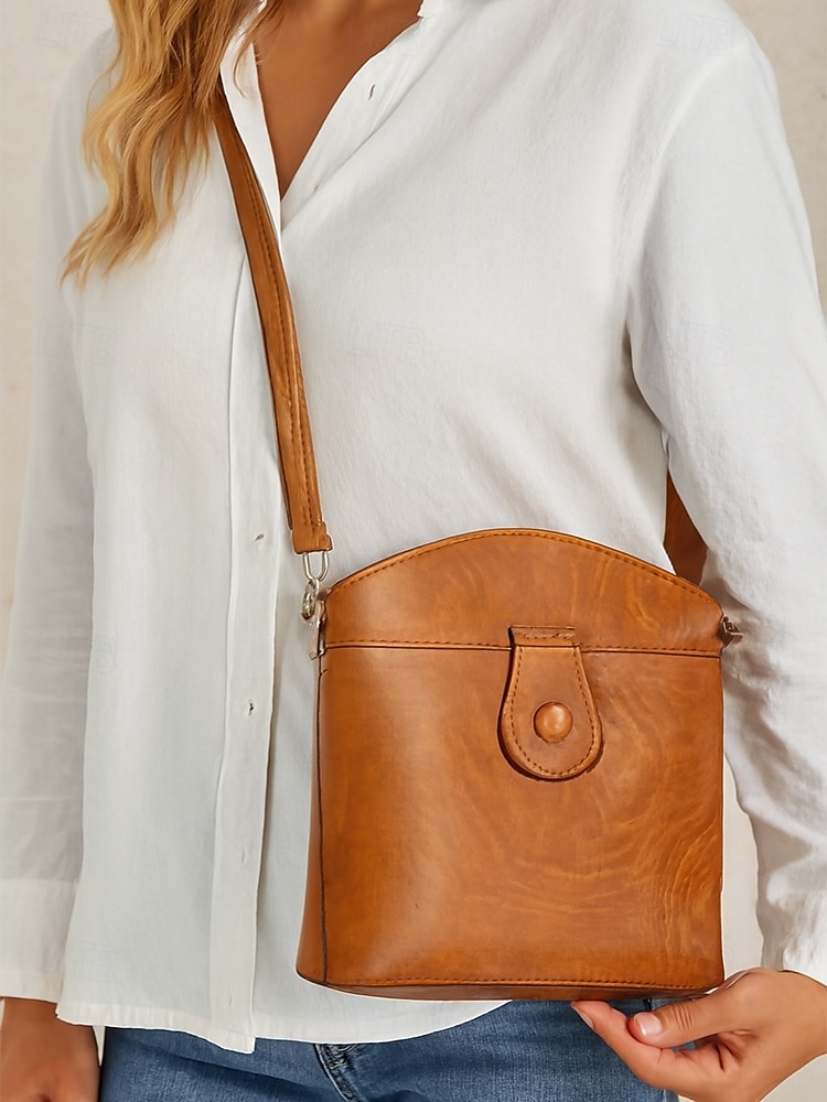 Women's Faux Leather Crossbody Bag with Multiple Compartments – Vintage Casual Shoulder Purse for Daily Commute, Shopping and Travel 2025 - $19.99 –P2