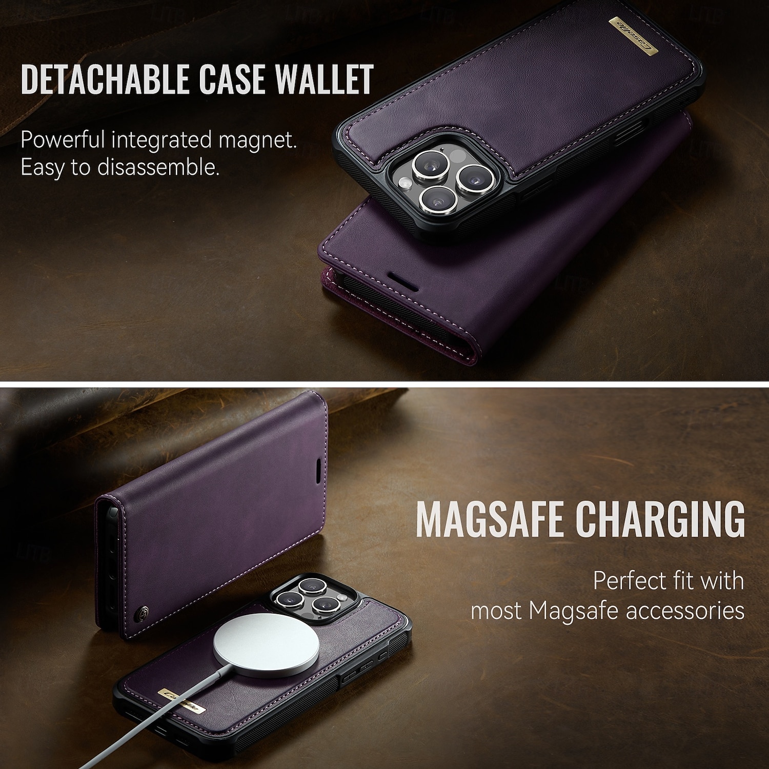 Phone Case For iPhone 16 iPhone 15 iPhone 14 13 12 11 Pro Max Plus Flip Cover Detachable Magnetic Support Wireless Charging TPU PU Leather 2025 - $21.99 –P6
