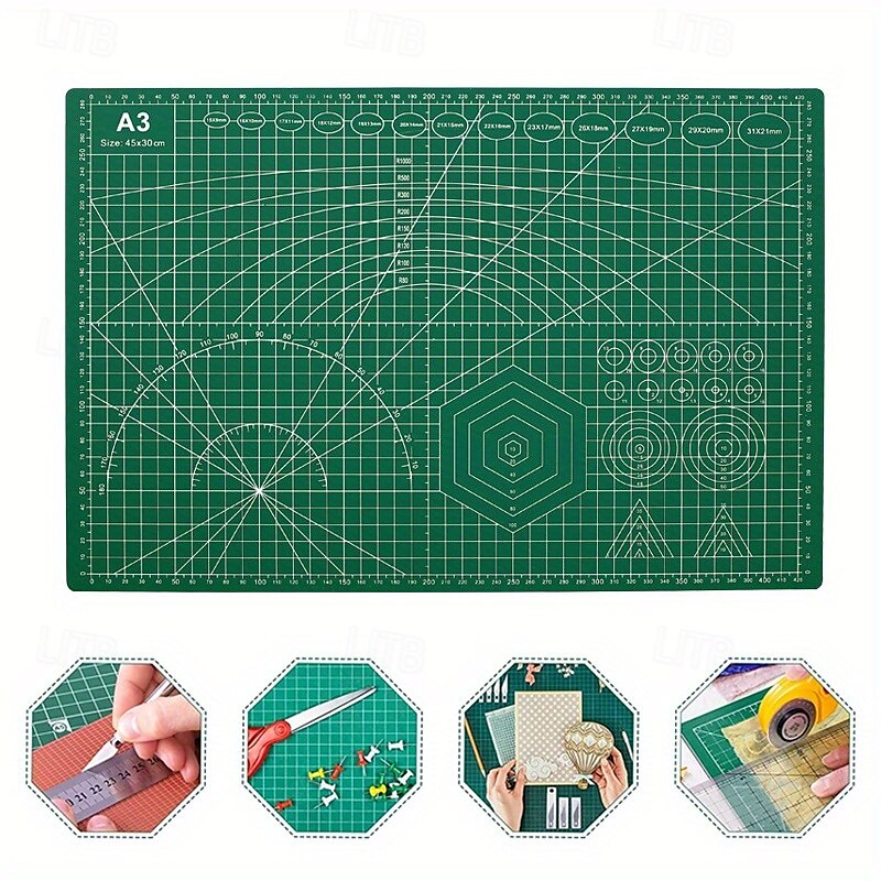 1 stuk 5-laags A3 zelfherstellende roterende snijmat, dubbelzijdig, voor knutselen, naaien, knutselen, hobby's, stoffen, precisie, scrapbooking, projecten 2025 - $18.49 –P9