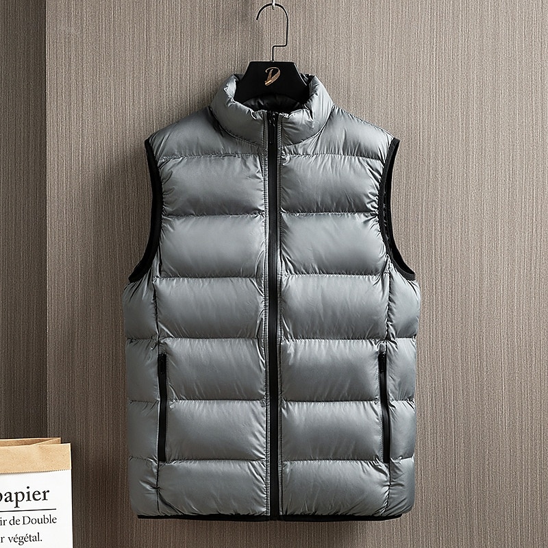 Herren Wanderweste Pufferweste Ärmellos Weste Außen Thermowarm Winter Tasche Polyester Schwarz Blau Grün Jagd Angeln Klettern 2025 - $19.99 –P2